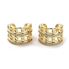 Brass Micro Pave Cubic Zirconia Cuff Earrings EJEW-D088-09G-1