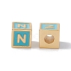 Rack Plating Brass Enamel Beads KK-B060-04G-06N-1