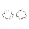 Non-Tarnish Long-Lasting Plated 304 Stainless Steel Wire Wrapped Hoop Earrings EJEW-D250-03A-P-2