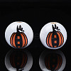 Autumn Theme Printed Natural Wood Beads WOOD-S057-081-2