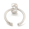Rack Plating Brass Open Cuff Rings for Women RJEW-F162-01P-S-3