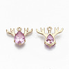 Brass Glass Rhinestone Pendants GLAA-S179-24B-RS-2