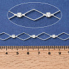 Handmade Brass Pave Clear Cubic Zirconia Rhombus Link Chains CHC-G027-01S-3