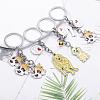 WEWAYSMILE 2 pcs Dog Keychain Car Keychain Pet Pendant Key-Ring Lovely Dog Key-ring Portable Metal Keychain Gift for Pet Lover Birthday Puppy Theme Party Supplies (Golden Haired Dog) JX787A-5