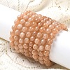 Natural Sunstone Beaded Stretch Bracelets for Men Women BJEW-I322-01A-1