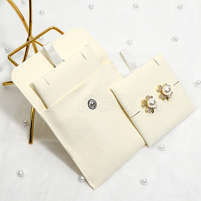 4 Sets Square Microfiber Packing Button Bags ABAG-WR0001-09B-1