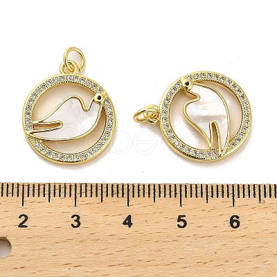Brass Micro Pave Clear Cubic Zirconia Pendants KK-K365-01G-01-1