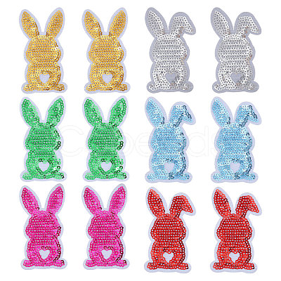12Pcs 6 Colors Handicraft Beading Felt Appliques PATC-CA0001-25-1