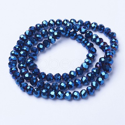 Electroplate Transparent Glass Beads Strands EGLA-A034-T6mm-UA02-1