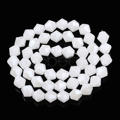 Imitation Jade Electroplate Glass Beads Strands EGLA-A039-J6mm-A06-1