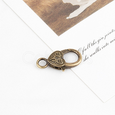 Zinc Alloy Lobster Claw Clasps PURS-PW0005-072AB-1