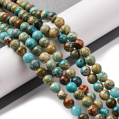 Dyed Natural Regalite/Imperial Jasper/Sea Sediment Jasper Beads Strands G-B124-C02-06-1