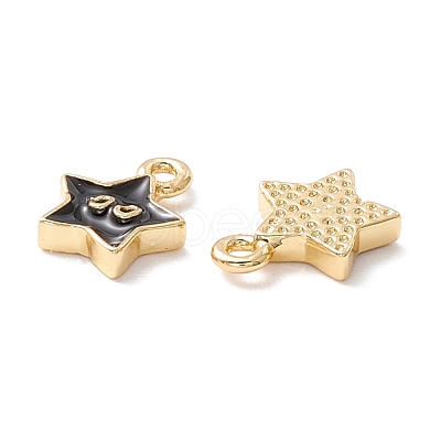 Rack Plating Eco-friendly Brass Enamel Charms KK-D073-01G-02-NR-1