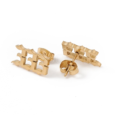 Number Earrings X-EJEW-F286-01G-G-1