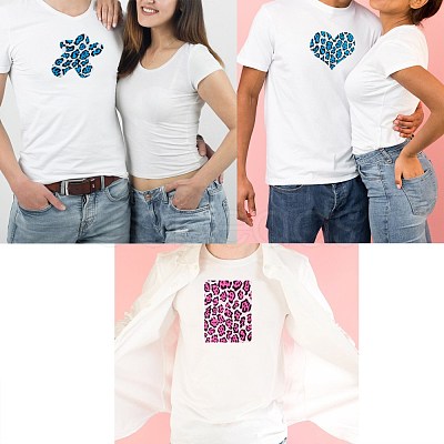 4 Pcs 4 Colors PU Heat Transfer Film DIY-SZ0001-92-1
