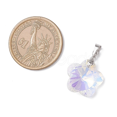 AB Color Plated Glass Pendants PALLOY-JF04596-02-1