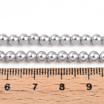 Baking Paint Pearlized Glass Pearl Bead Strands X-HY-N002-4mm-A03-1