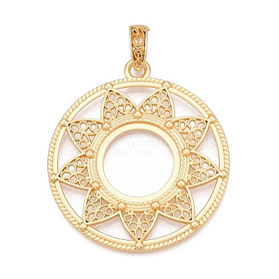 Plating Alloy Pendant Cabochon Settings PALLOY-T090-16G-1
