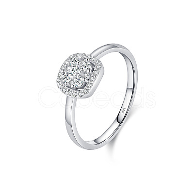 Rhodium Plated 925 Sterling Silver Moissanite Finger Rings for Women WG1C4E3-04-1