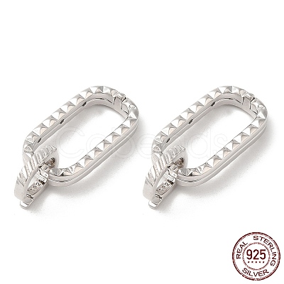 Rhodium Plated 925 Sterling Silver Fold Over Clasps STER-M114-13P-1