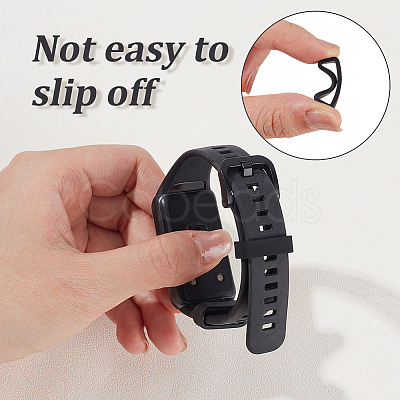 30Pcs 3 Styles Rectangle Silicone Retainer Buckle Holder Watchbands Retaining Hoop Replacement Watch Strap Clasp FIND-CN0002-39A-1