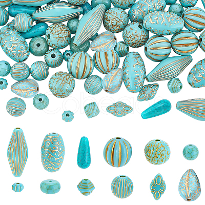 96Pcs 12 Styles Acrylic Beads OACR-PH0004-65-1