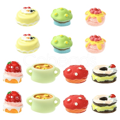 35Pcs 7 Styles Opaque Resin Cabochos RESI-CJ0005-08-1