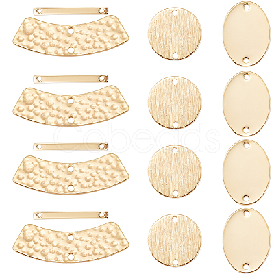 24Pcs 4 Styles Brass Connector Charms KK-CN0001-99-1