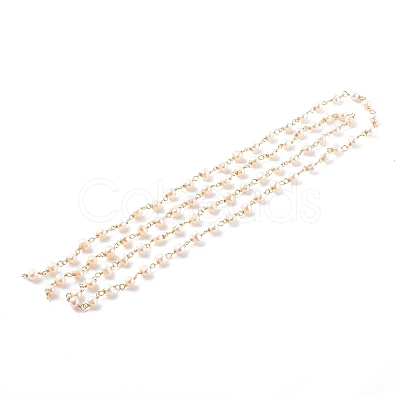 1 Strand Handmade Cultured Freshwater Pearl Beaded Chains AJEW-SZ0002-07-1
