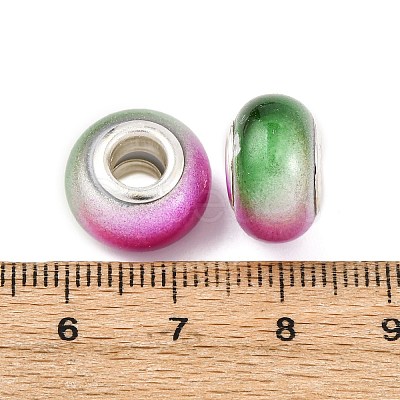 Two Tone Opaque Resin Rondelle European Beads RESI-Z046-02A-1