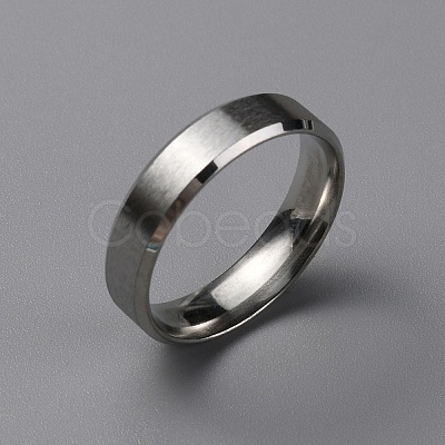 Matte Style 304 Stainless Steel Wide Band Finger Rings for Women Men RJEW-WH0009-14G-P-1