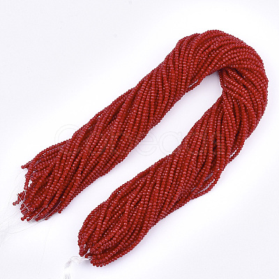 Opaque Solid Color Glass Beads Strands X-GLAA-S178-14B-02-1