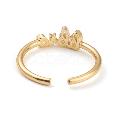 Constellation/Zodiac Sign Brass Cuff Rings RJEW-J074-05G-K-1