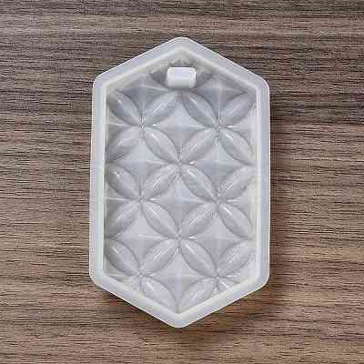 DIY Embossed Flower Pattern Pendant Silicone Molds DIY-G079-01E-1
