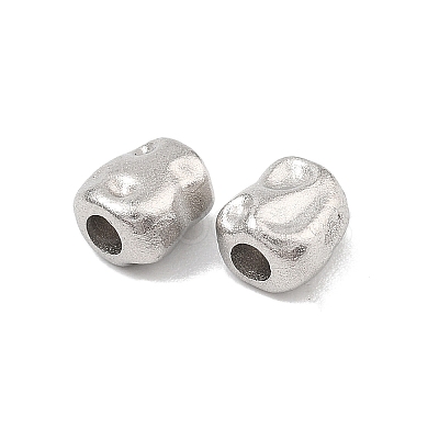 Hammered 304 Stainless Steel Beads STAS-B127-01P-07-1