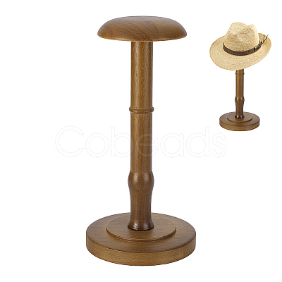 Rubber Wood Dome Shaped Stem Hat Rack ODIS-WH0025-254B-1