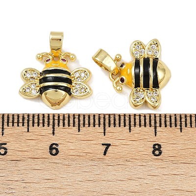 Brass Micro Pave Cubic Zirconia Pendants KK-F908-01G-C03-1