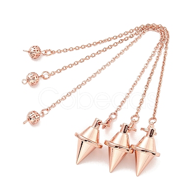 Brass Cable Chain Pointed Dowsing Pendulums HJEW-D004-04RG-1