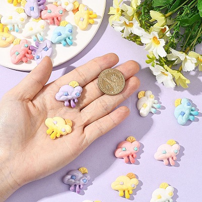 20Pcs Opaque Resin Decoden Cabochons CRES-YW0002-64-1