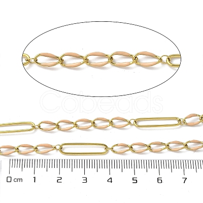 304 Stainless Steel Enamel Figaro Chains CHS-U003-02G-04-1
