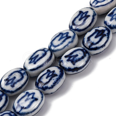 Handmade Blue and White Porcelain Beads PORC-I027-17B-1