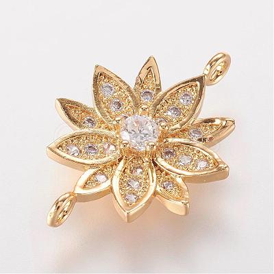 Brass Micro Pave Cubic Zirconia Links ZIRC-K061-57-1