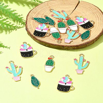 16Pcs 4 Styles Alloy Enamel Pendants ENAM-FS0001-86-1