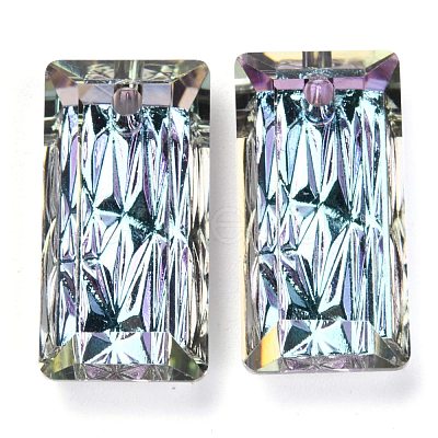 Embossed Glass Rhinestone Pendants GLAA-J101-07B-001VL-1