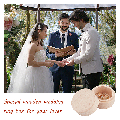Round Wooden Storage Boxes Ring Box CON-WH0079-88-1