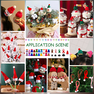 Christmas Theme Plastic Doll Hat & Cloth Scarf Sets DIY-NB0012-65-1