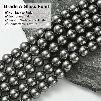 Eco-Friendly Glass Pearl Beads X-HY-J002-10mm-HX088-1