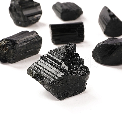 Natural Black Tourmaline Beads WG77657-01-1