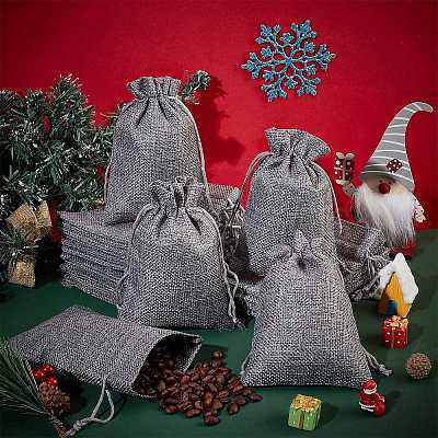 25Pcs Burlap Packaging Pouches Drawstring Bags ABAG-FP0001-02-1