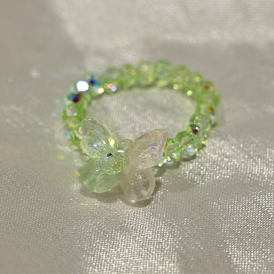 Handmade Lampwork Beaded Finger Rings WG40BFE-03-1